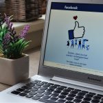 A Lenovo laptop displaying Facebook login beside a lavender plant indoors. — Social Media: Marketing Considerations for Small