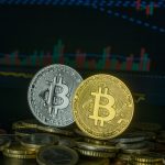 Bitcoin coins on stacked currency with financial graph, symbolizing market trends and investment. — Social Security payments:
