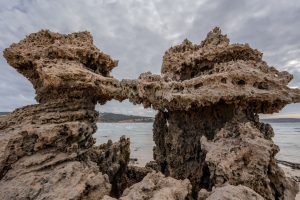 A striking coastal rock formation displaying natural erosion against a cloudy backdrop by the sea. — The Benefits of Using Ma